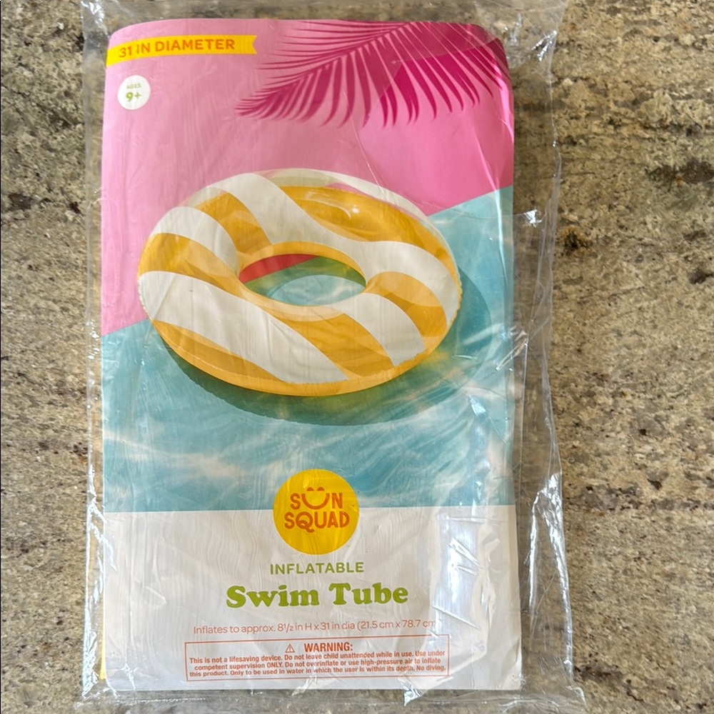 Yellow and White Donut Pool Float